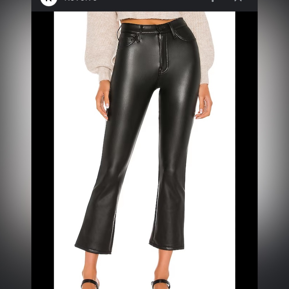 Mother inside ankle faux leather pants in every